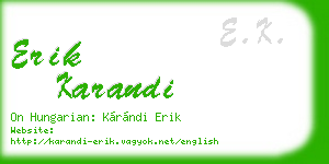 erik karandi business card